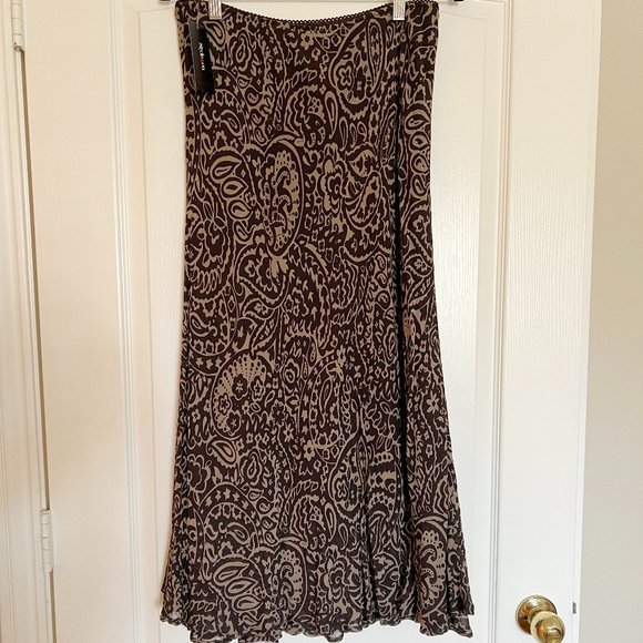 Style & Co Brown & Tan Paisley Skirt - Size 10 - Picture 1 of 9
